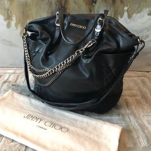 Authentic Jimmy Choo Satchel Leather Hobo Bag
